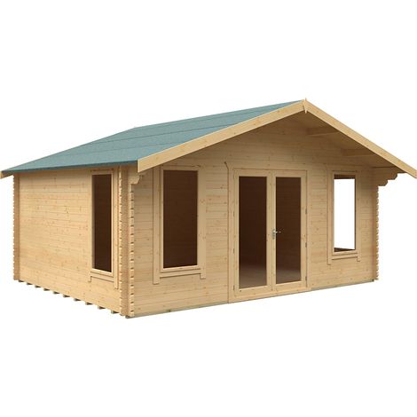 14x18 The Sutton 44mm Cabin - L415 x W535 x H302.9 cm - Solid Wood/Softwood/Pine - Natural