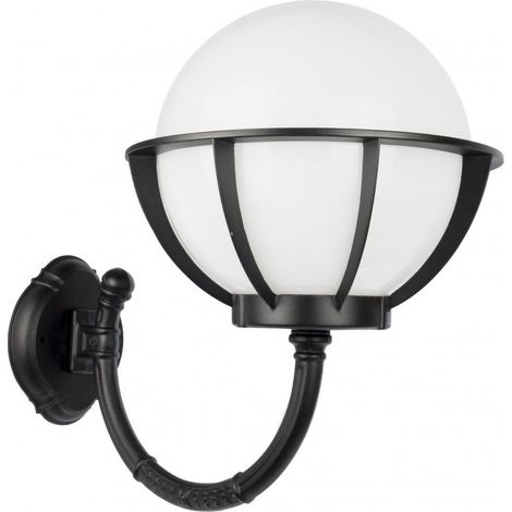 Applique esterna sfera bianca 25cm E27 nero IP43 SU-MA (1/5)