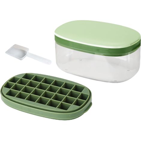 Bac à glaçons – Bac à glaçons en silicone souple avec couvercle et récipient de rangement – Pour utilisation au congélateur – 1 pièce (1/5)