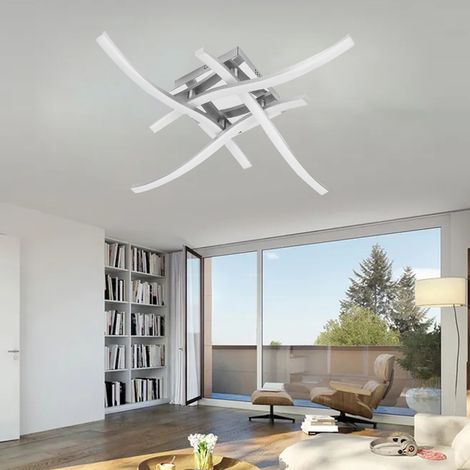Plafonnier LED 25W design incurvé moderne pour salon, salle à manger, chambre, lumière blanche 85-265V (1/5)
