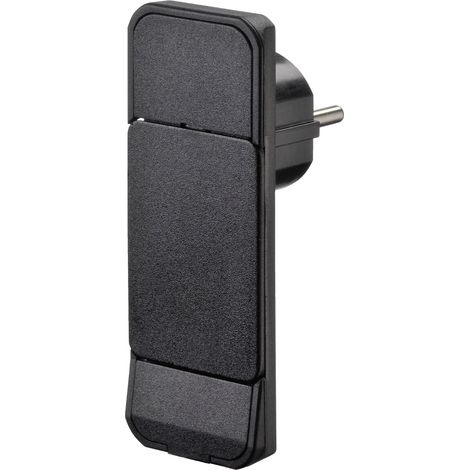 NVB 104548 Schutzkontakt-Flachstecker Kunststoff mit Aussteckhilfe 230 V Schwarz IP20 (1/5)