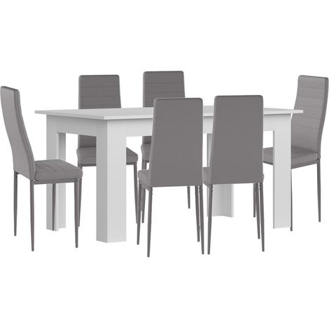 Pack Mesa de Comedor o Cocina + 6 Sillas en Polipiel/metal