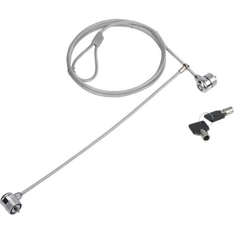 CABLE DE SEGURIDAD CONCEPTRONIC CON DOBLE CABEZAL Y LLAVE 1.5M (1/4)