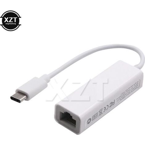 Adaptateur USB Type C vers Ethernet RJ45 10/100Mbps - Noir - Pour ordinateur portable (1/4)