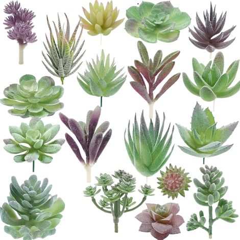 Lot de 18 petites plantes succulentes artificielles vertes pour bricolage, maison, bureau, salon, jardin, décoration de table (1/5)
