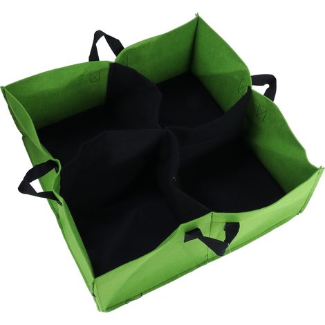 Quadratischer Pflanzbeutel aus Vliesstoff mit 4 Fächern, umweltfreundliche Anzuchtbox für den Garten, 4er-Pack, strapazierfähig und atmungsaktiv (1/5)