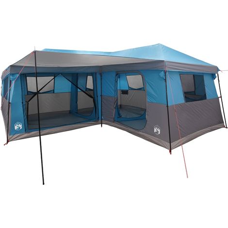 vidaXL Tienda Familiar con Lluvia Resistente al Agua 14 persona Azul (1/2)