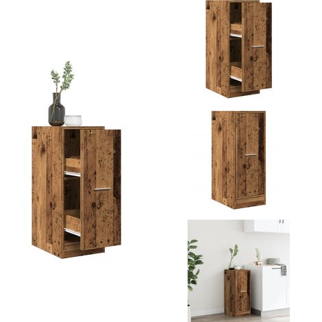 Armoire d'apothicaire vieux bois 30x41x77,5cm bois d'ingénierie - Armoire D'apothicaire - Armoires D'apothicaire - Coffre D'apothicaire - Tiroir D'apothicaire (1/5)