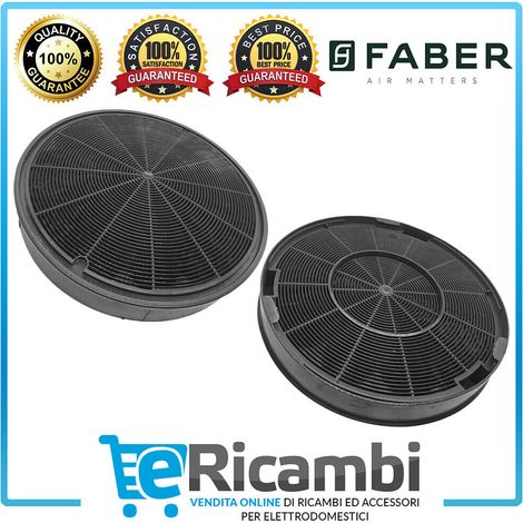 COPPIA 2 FILTRI A CARBONI ATTIVI ANTIODORE PER CAPPA FABER DIAMETRO 19,5CM H. 3 CM