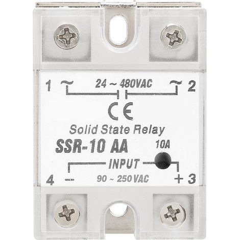 SSr 10 AA 10A Halbleiterrelaismodul, AC-AC SSR-Eingang, 90–250 V AC, 24–480 V AC-Ausgang (1/5)