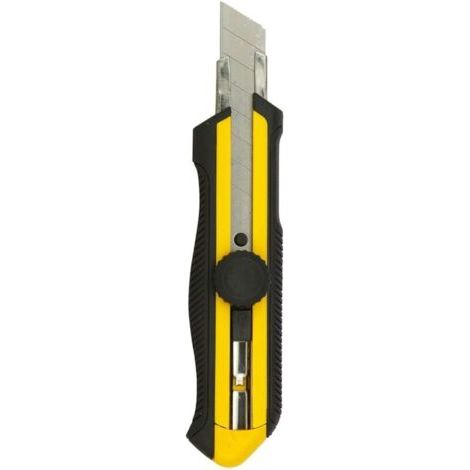 Cutter 25 Mm Corps Bi-Matière Blocage De La Lame, Lame Sécable En 7, Livré Avec 1 Lame