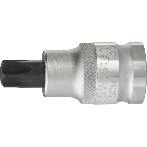 SW-Stahl 05247SB Schraubendrehereinsatz, 1/2 I T-Profil I T55 x 53mm I Schraubendreher-Einsatz für Torx I Sechskant Einsatz