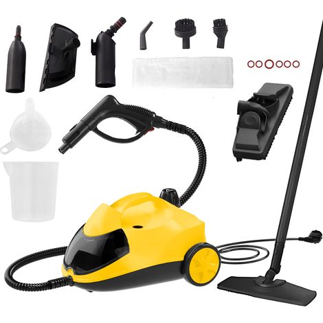Nettoyeur Vapeur, Pression Vapeur : 4,5 bar, Temps Préchauffage : 7 min, Puissance : 2000W, Surface : 80m², Réservoir : 2l, Set de Nettoyage de Sol & Buses, 13 Accessoires Polyvalents