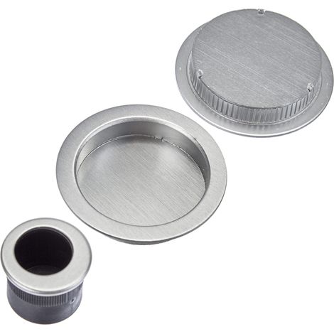 Hoppe 3947849 porta scorrevole Conchiglia Set 4920 – Senza Serratura, Rosetta tonda BL, cromato SAT (1/5)