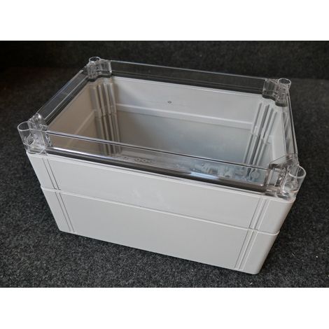 Coffret étanche plastique ABS 200x300x185mm gris avec couvercle transparent étanche IP67 ik08 CUBO O