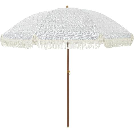 Moderno ombrellone da spiaggia basculante 205 x 205 x 210 cm pratico leggero design elegante in poliestere grigio 020058873