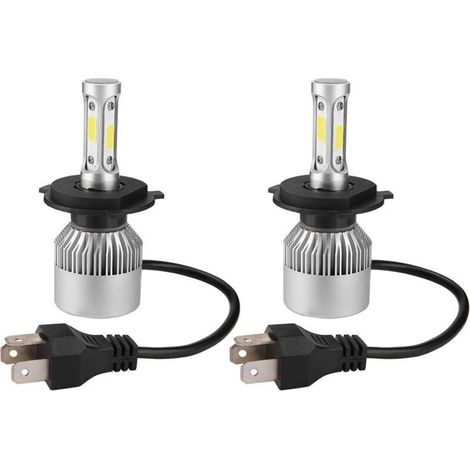 2 pièces de ampoules LED H4 36W 8000LM pour phare de voiture, faisceau haut/bas 6000K (blanc),de (1/4)