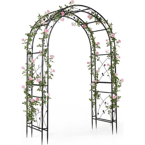 COSTWAY Arco Giardino Traliccio Pergolato Sostegno Supporto Graticcio Struttura Grata Grigliato Griglia Reticolato Rose Fiori Vite Piante Rampicanti Matrimoni (1/5)