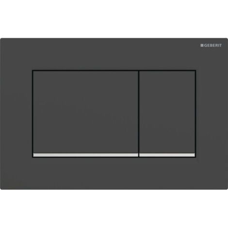 Geberit Sigma20 (ehemals Sigma30) quadratische WC-Betätigungsplatte für Zweimengenspülung: matt schwarz lackiert, Easy-Clean-Beschichtung, glänzend verchromt (115.883.14.1)
