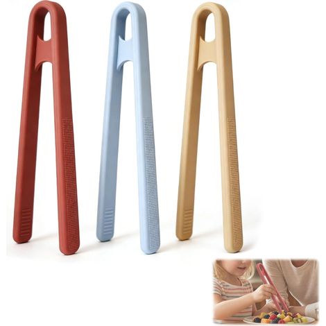 Set of 3 Mini Silicone Tongs - High Temperature Silicone Tongs, Non-Stick and Durable, Ideal for Baking, Stir-Fry and Food Preparation in the Kitchen (1/5)