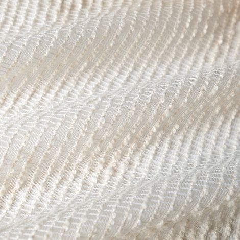 Tissu filet à motif bouclette et bas plombé Ecru 300 cm (1/2)