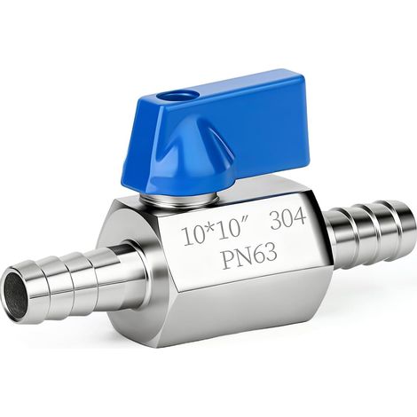 Mini Vanne à Bille En Acier Inoxydable, Robinet D'ArrêT, Mini Vanne D Arret 304, AdaptéE à L'Eau, Au Gaz Et Au Fioul (10 mm) (1/5)