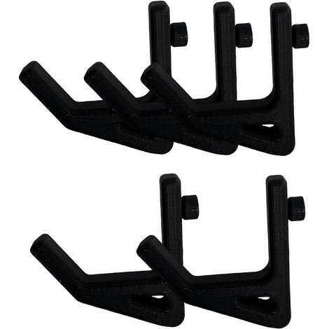 Lot de 5 crochets rangement robustes pour étagères garage et d'atelier, parfaits ranger vêtements, chapeaux, outils jardin, tron onneuses, cables autres équipements - Black (1/5)