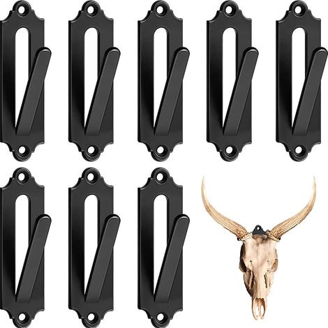 Crochets muraux pour crânes d'animaux, supports de fixation pour trophées de chasse, accessoires de décoration intérieure et extérieure (lot de 8) (1/5)