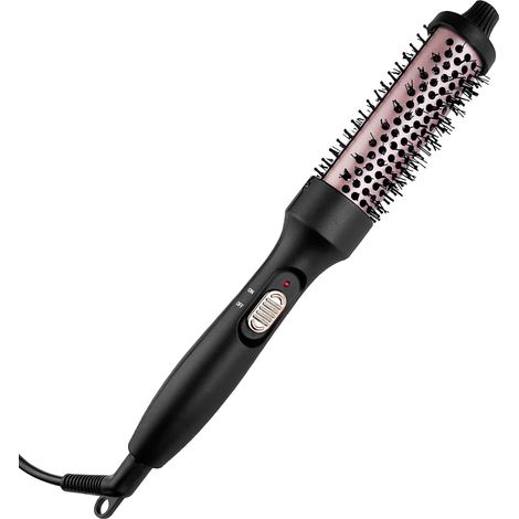 Brosse thermique - Brosse chauffante en céramique et tourmaline, Pour boucles souples, Séchage, lissage et modelage du volume