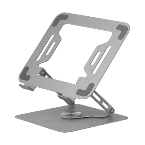 MA-RSN, Soporte para Portátiles y Tablets hasta 17, Ajuste en Altura + Inclinación + Rotación 360º, Stand Estructura Acero, Almohadillas Antideslizan