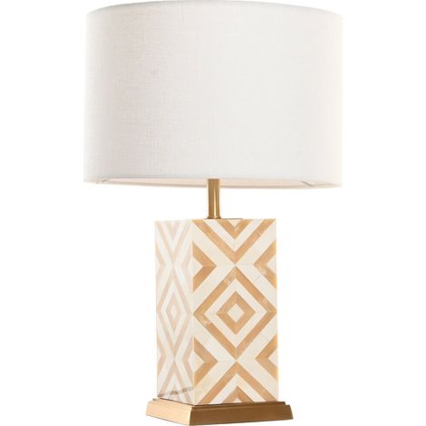 Lampara Sobremesa Laton Hueso 36X36X45 Dorado (1/5)
