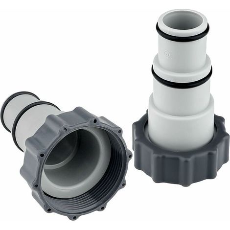Poolschlauchadapter, 2-teiliger Poolschlauchadapter A für 32–38 mm Pools für Pumpen und Poolzubehör mit Gewinde und Dichtungsring (1/5)