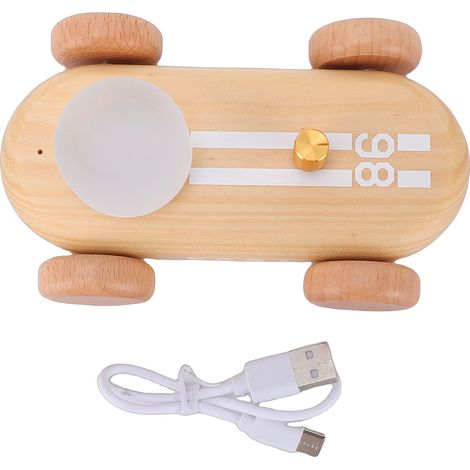 Veilleuse Bois Go Kart Rechargeable 7 Couleurs Éclairage RGB Réglable Mignonne – Chambre Chevet Table de Nuit, Bois (1/5)