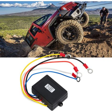 Relais de treuil électrique 12/24 V avec contrôleur pour camion, Jeep, VTT et SUV. Télécommande 12/24 V (livrée avec batterie intégrée). (1/5)