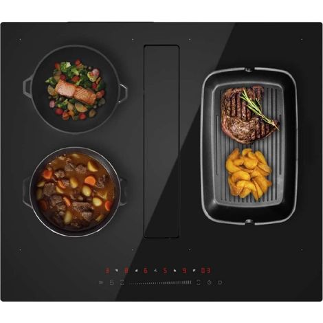 Cecotec Plaque à Induction 2 Zones FullFlex avec Hotte Intégrée 60cm Bolero Squad IH 4200 FullFlex. 7200W, 9 Niveaux, Booster