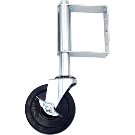 Roue de Portail basculante de 1,2 cm à Ressort avec Plaque de Montage Universelle Roulette de Portail en Caoutchouc Robuste et résistante au vieillissement (1/4)