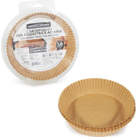 Perfetto Kitchen Backpapier für Heißluftfritteuse Ø16xH.4,5 cm - Packung 50