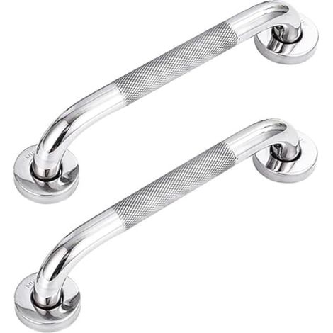 Lot de 2 barres d'appui de salle de bain en acier inoxydable 304 avec poignée antidérapante,pour baignoire,toilettes, salle de bain, rampe d'escalier (1/5)