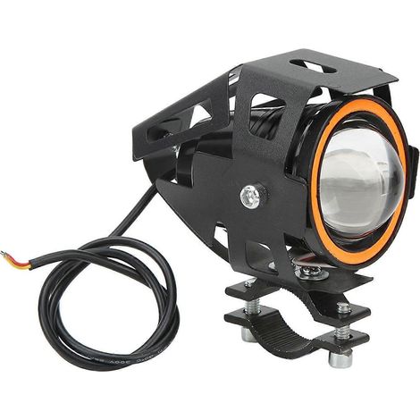 30-W-LED-Motorradscheinwerfer mit Angel Eyes, Fern- und Abblendlicht, IP68 wasserdicht, 12–60 V, universell einsetzbar