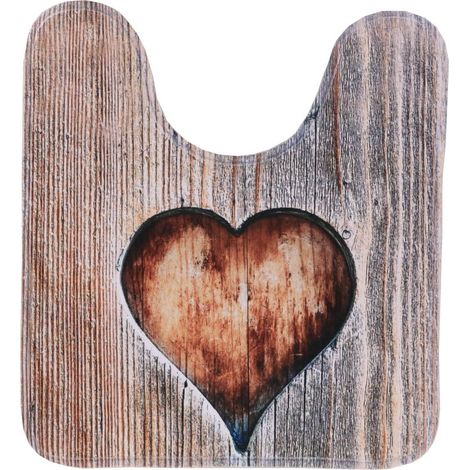 Bedruckte mikrofaser-wc-konturmatte 45x50 cm - liebe - Tendance