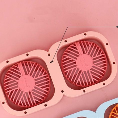 Ventilateur de bureau double tête innovant, rechargeable par USB, portable, idéal pour les bureaux d'étudiants, les dortoirs et les petites tables. (1/5)
