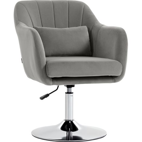 Swivel Tub Chair, Velvet, 60 x 57 x 91 cm, Grey (1/5)