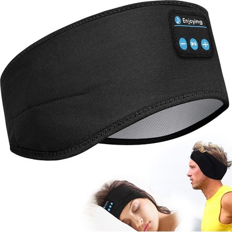 Casque de sommeil sans fil, bandeau Bluetooth sport pour yoga, méditation et course à pied - noir (1/5)