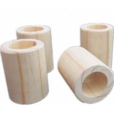 Élévateurs de meubles en bois massif Lot de 4 Hauteur 10cm Écologique et durable Optimise l'espace sous les lits et canapés (1/3)