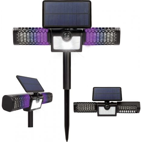 Lampe solaire bug MONSTER ZAPPER - VENTEO - Piège à nuisibles - Eclairage d'extérieur - Détecteur de mouvements - Panneau solaire - Lumière DEL UV - 140 lumens - 12h d'autonomie - Sans pesticide (1/5)