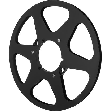 Bobine de Réception Ouverte de 10 Pouces avec 6 Trous, Bobine Vide en Aluminium Compatible avec Les Rubans de 1/4 Pouces (Noir) (1/5)