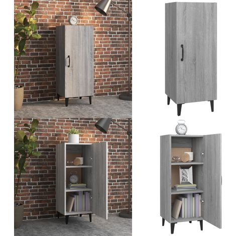 Sideboard Grau Sonoma 34,5x34x90 cm Holzwerkstoff - Schreibtisch - Wohnzimmermöbel - Sideboard - Regal - Grau - Home & Living (1/5)