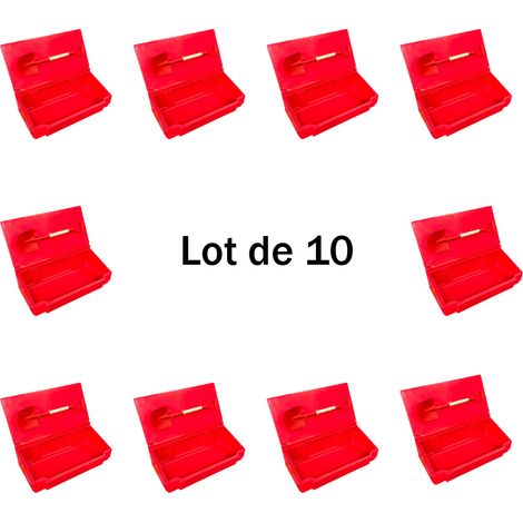 Bac à sable incendie/ à sel de déneigement 50l + pelle- lot de 10 (1/4)