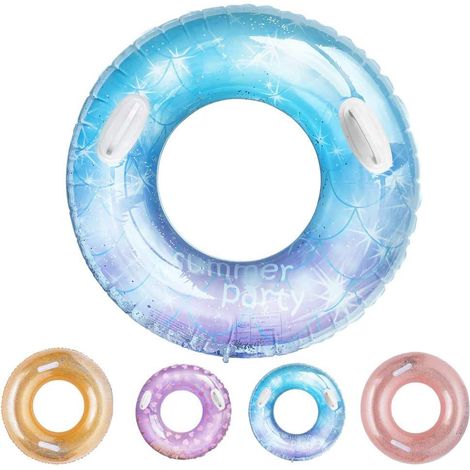 Bouée gonflable en forme d'étoile (90 livres avec poignée), bouée pailletée pour adultes et enfants, jouets de plage et d'été, décorations pour fêtes à la piscine (1/5)