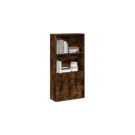 Bibliothèque chêne fumé 60x24x120 bois d'ingénierie (1/5)